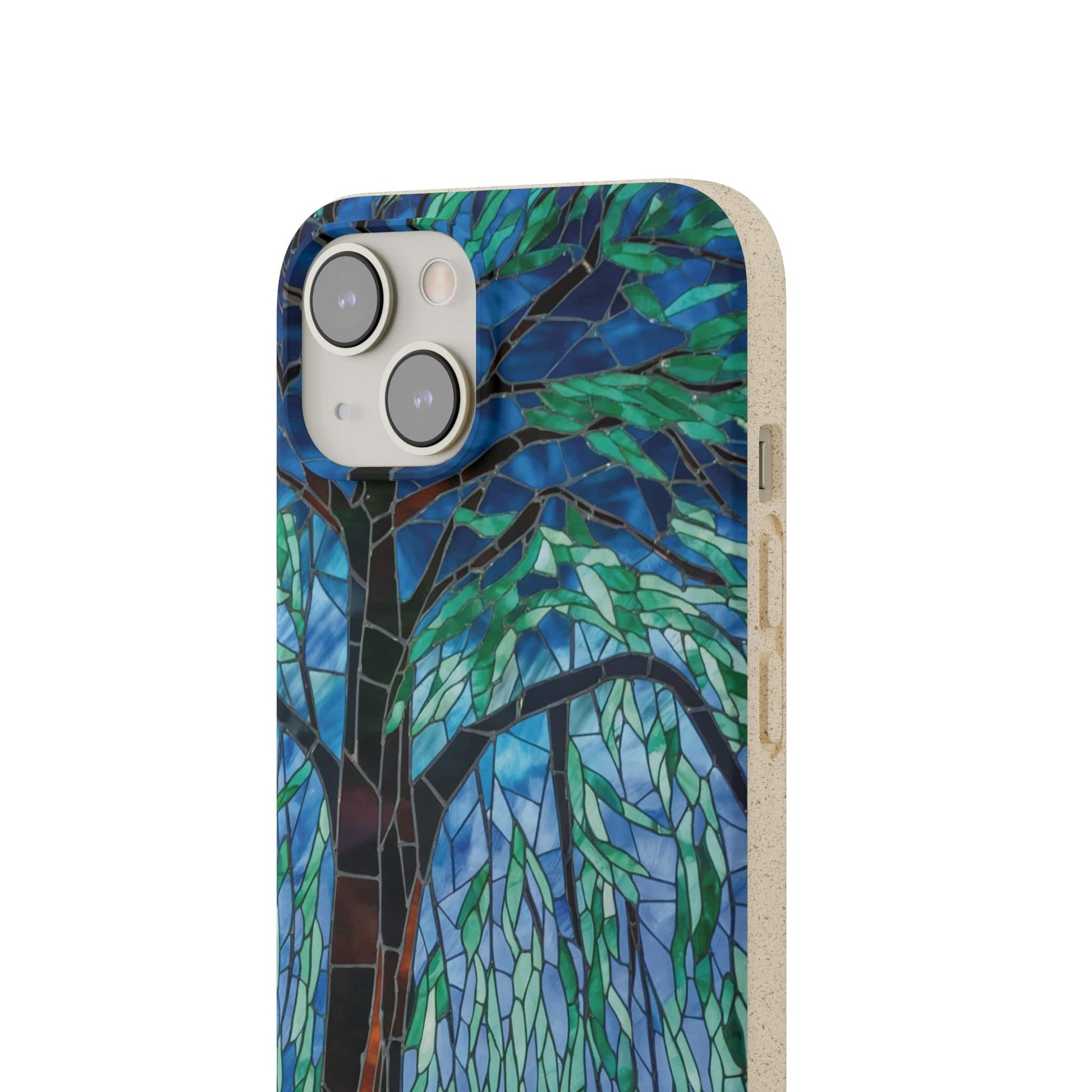 Stepping Green Phone Case Green Tree Stained Glass Bio Case