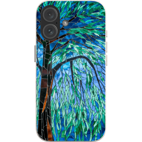 Stepping Green Phone Case Green Tree Stained Glass Bio Case
