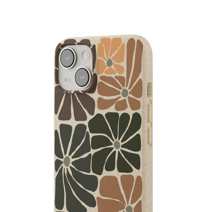 Stepping Green Phone Case Groovy Neutral Flowers Bio Case