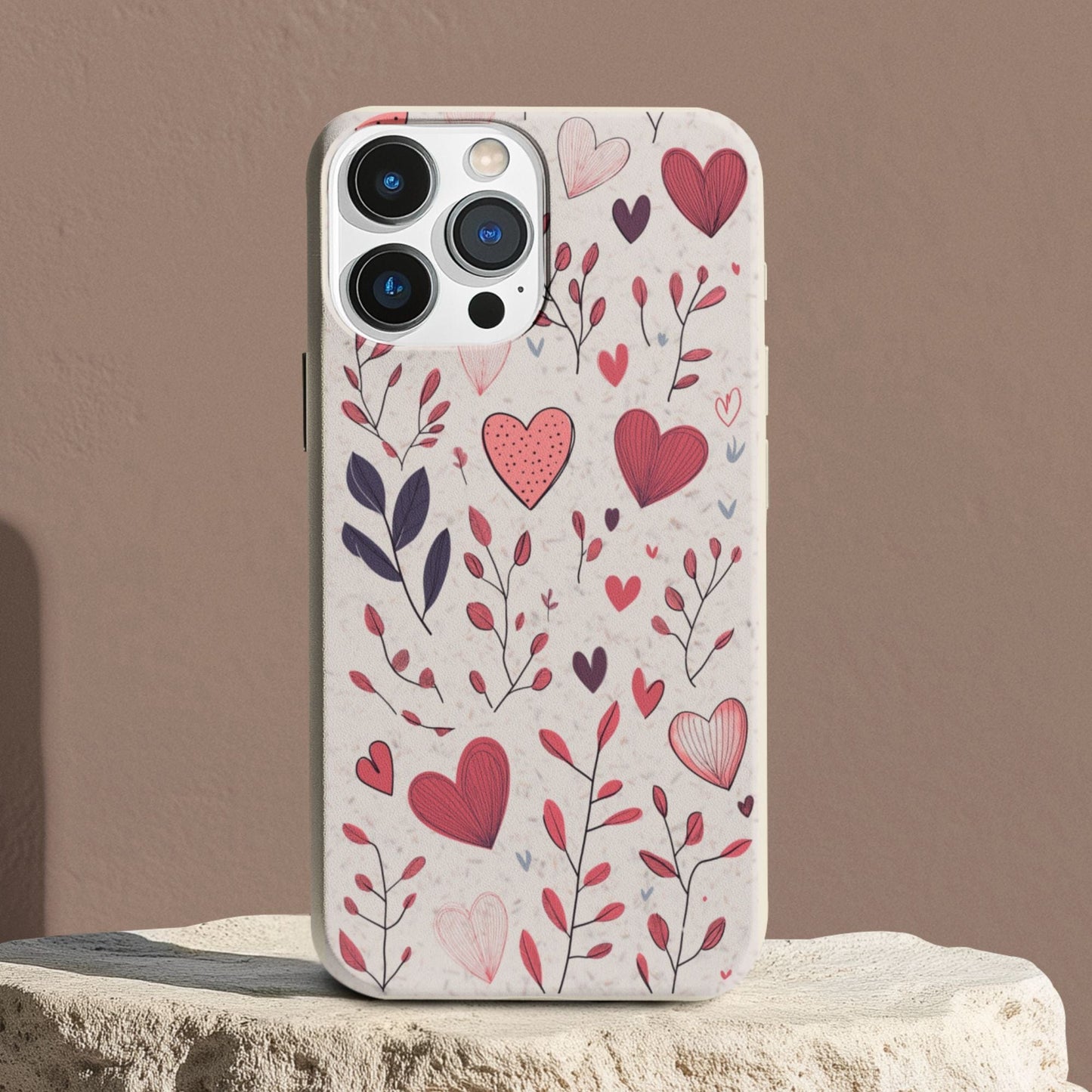 Stepping Green Phone Case Hearts and Leaves Bio Case