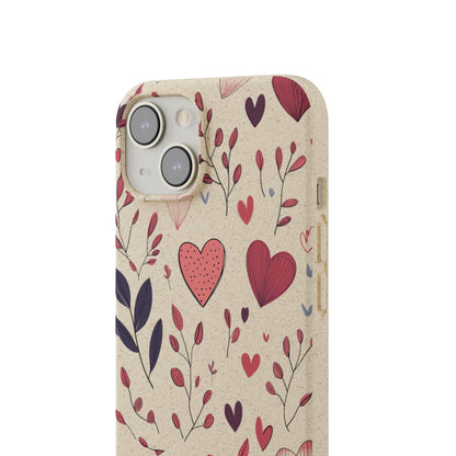 Stepping Green Phone Case Hearts and Leaves Bio Case