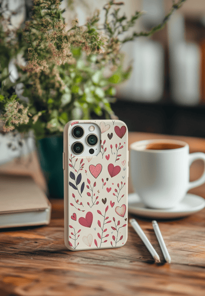 Stepping Green Phone Case Hearts and Leaves Bio Case