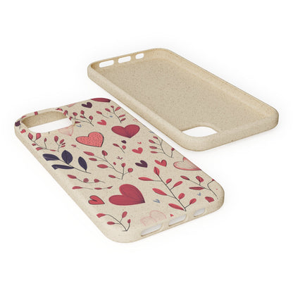 Stepping Green Phone Case Hearts and Leaves Bio Case