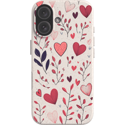 Stepping Green Phone Case Hearts and Leaves Bio Case