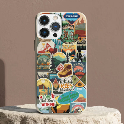 Stepping Green Phone Case Hiking Sticker Bio Case