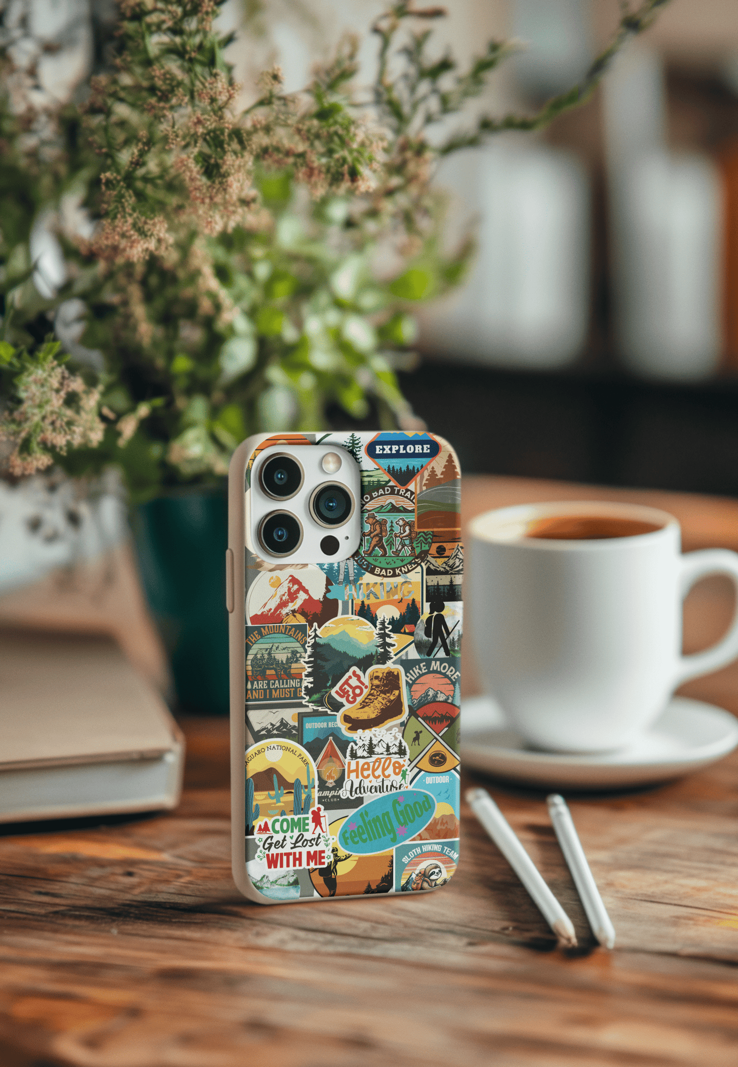 Stepping Green Phone Case Hiking Sticker Bio Case