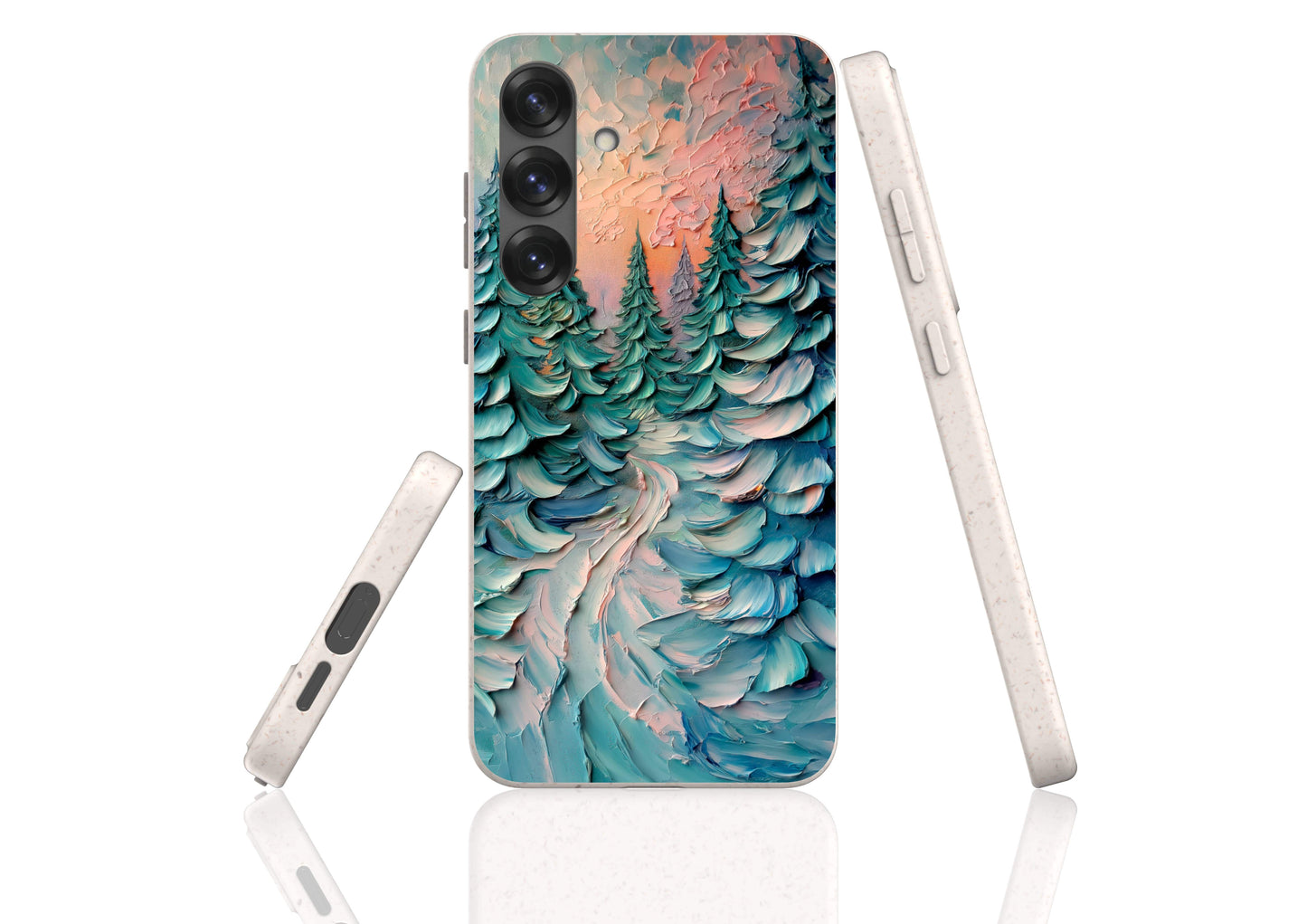 Stepping Green Phone Case Impasto Winter Forest Bio Case