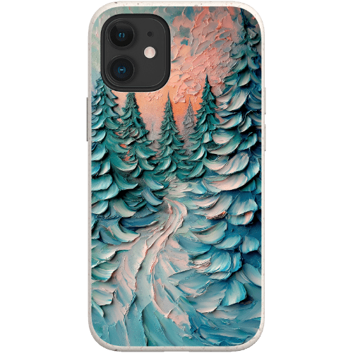 Stepping Green Phone Case Impasto Winter Forest Bio Case