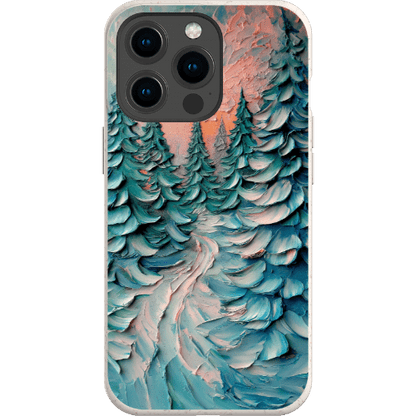 Stepping Green Phone Case Impasto Winter Forest Bio Case