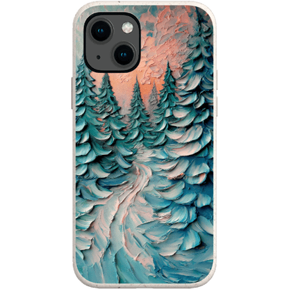 Stepping Green Phone Case Impasto Winter Forest Bio Case