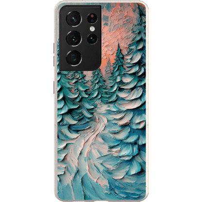 Stepping Green Phone Case Impasto Winter Forest Bio Case