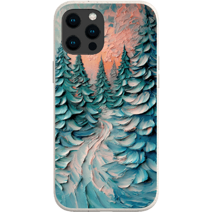 Stepping Green Phone Case Impasto Winter Forest Bio Case