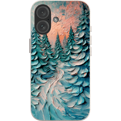 Stepping Green Phone Case Impasto Winter Forest Bio Case