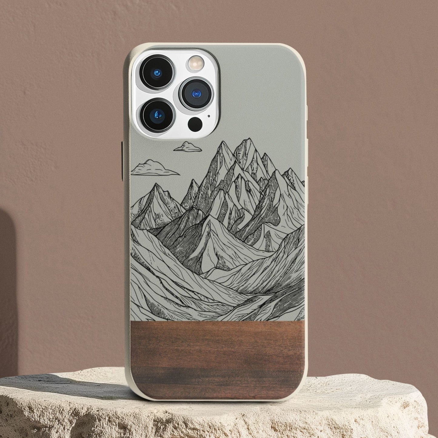 Stepping Green Phone Case Mountain Line Art Bio Case