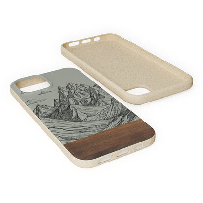 Stepping Green Phone Case Mountain Line Art Bio Case