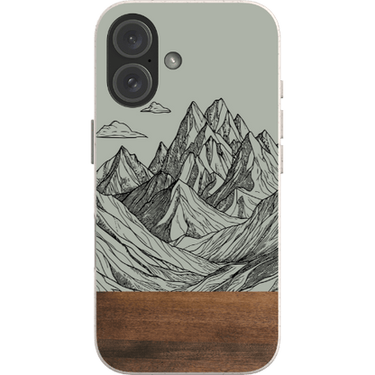 Stepping Green Phone Case Mountain Line Art Bio Case