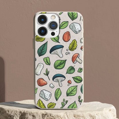 Stepping Green Phone Case Mushrooms and Leaves 2 Bio Case