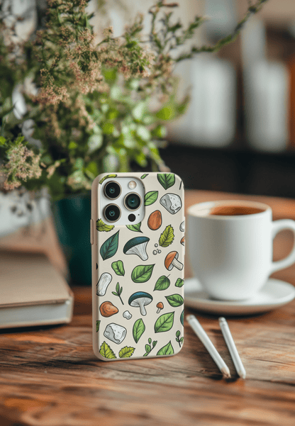 Stepping Green Phone Case Mushrooms and Leaves 2 Bio Case