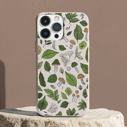 Stepping Green Phone Case Mushrooms and Leaves Bio Case