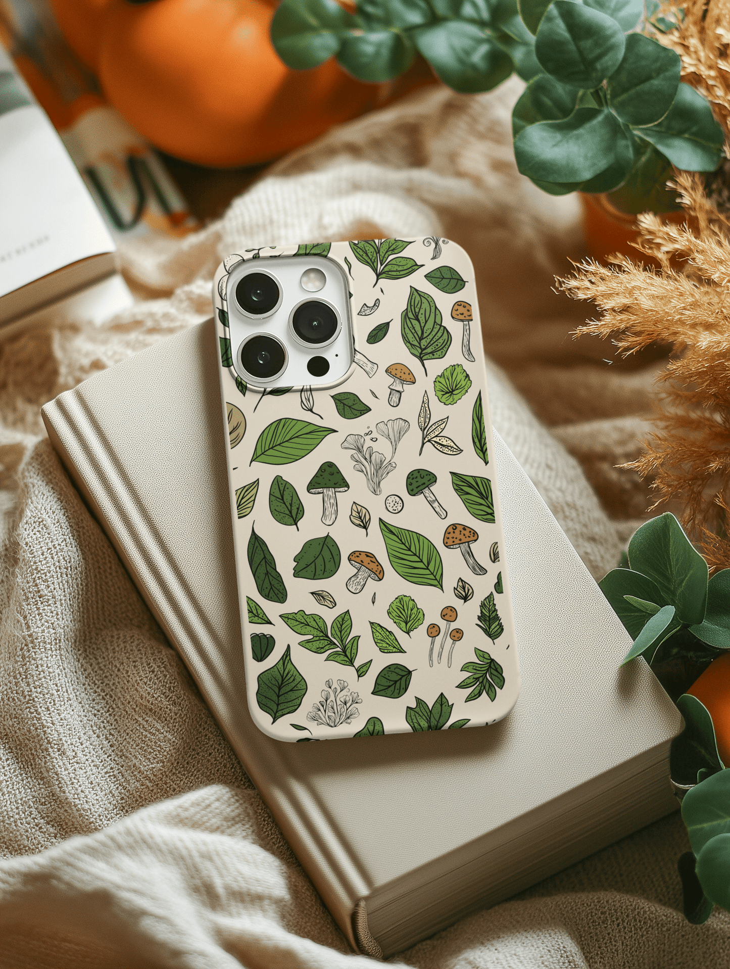 Stepping Green Phone Case Mushrooms and Leaves Bio Case