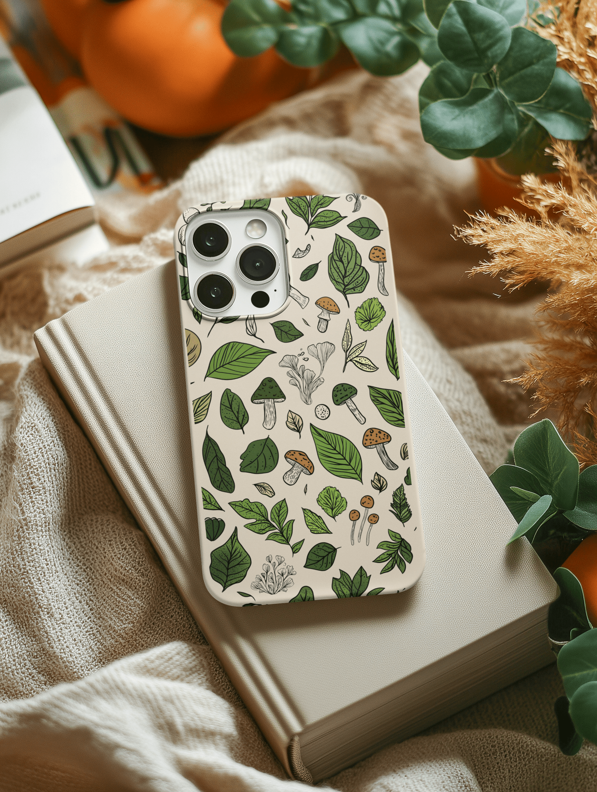 Stepping Green Phone Case Mushrooms and Leaves Bio Case