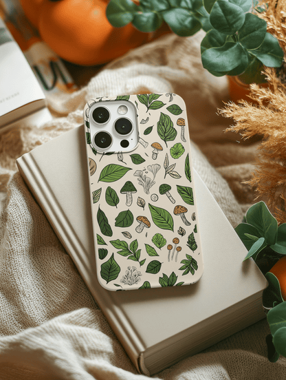 Stepping Green Phone Case Mushrooms and Leaves Bio Case