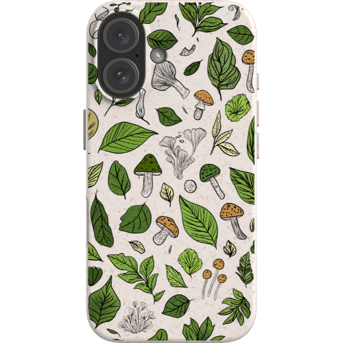 Stepping Green Phone Case Mushrooms and Leaves Bio Case