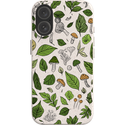 Stepping Green Phone Case Mushrooms and Leaves Bio Case