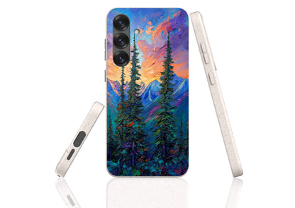 Stepping Green Phone Case Painted Mountain Sunset Bio Case