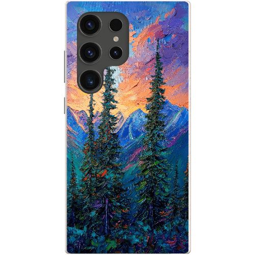 Stepping Green Phone Case Painted Mountain Sunset Bio Case