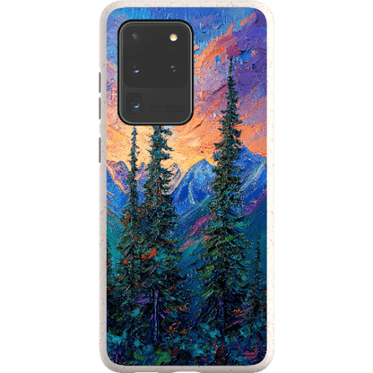 Stepping Green Phone Case Painted Mountain Sunset Bio Case