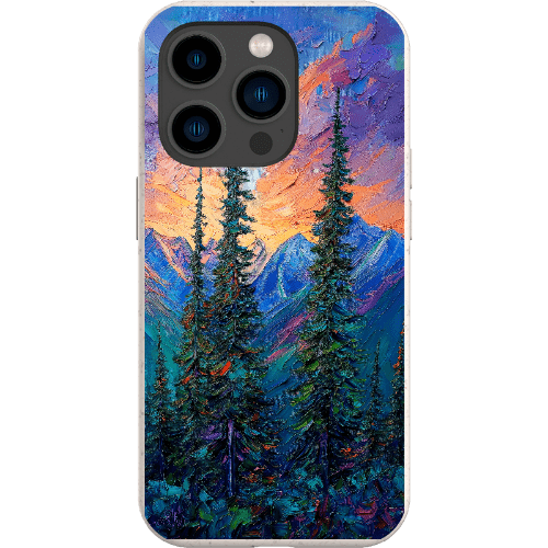 Stepping Green Phone Case Painted Mountain Sunset Bio Case