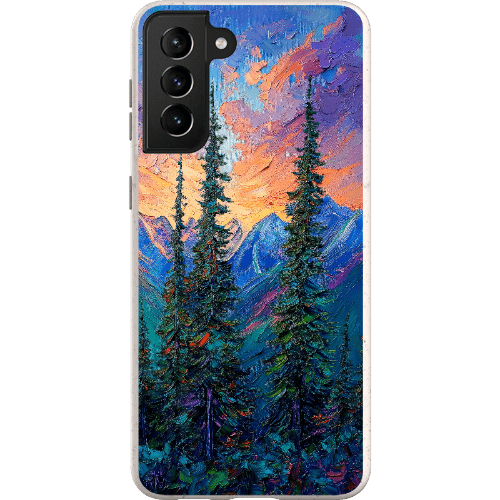 Stepping Green Phone Case Painted Mountain Sunset Bio Case