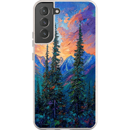 Stepping Green Phone Case Painted Mountain Sunset Bio Case