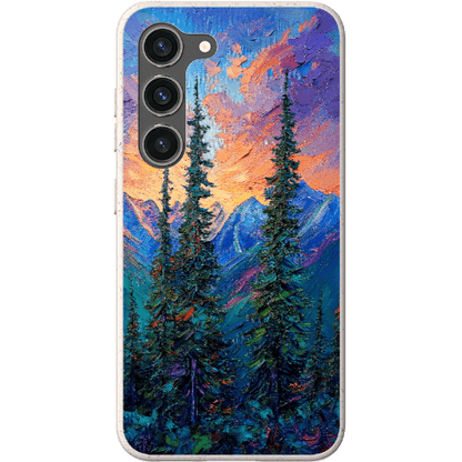 Stepping Green Phone Case Painted Mountain Sunset Bio Case