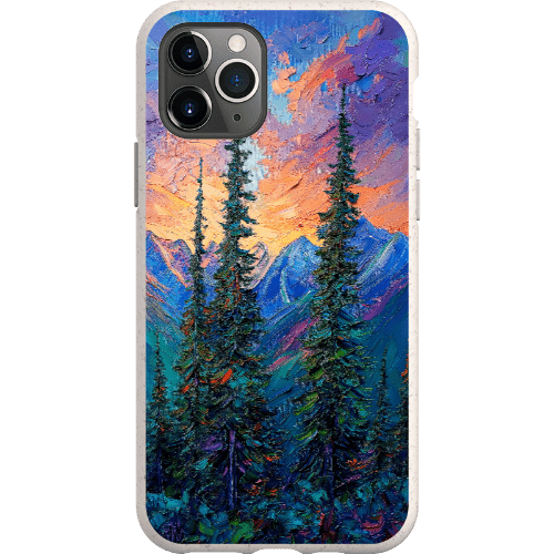 Stepping Green Phone Case Painted Mountain Sunset Bio Case