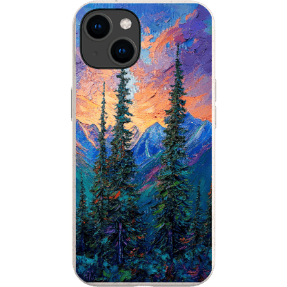 Stepping Green Phone Case Painted Mountain Sunset Bio Case