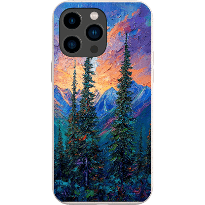 Stepping Green Phone Case Painted Mountain Sunset Bio Case
