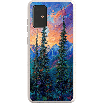 Stepping Green Phone Case Painted Mountain Sunset Bio Case