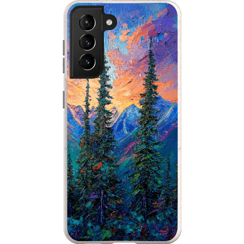 Stepping Green Phone Case Painted Mountain Sunset Bio Case