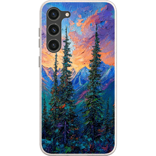Stepping Green Phone Case Painted Mountain Sunset Bio Case