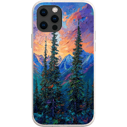 Stepping Green Phone Case Painted Mountain Sunset Bio Case