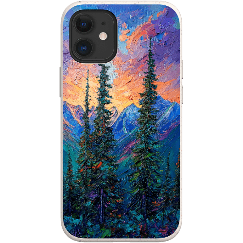 Stepping Green Phone Case Painted Mountain Sunset Bio Case
