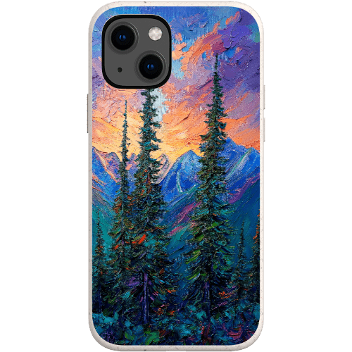 Stepping Green Phone Case Painted Mountain Sunset Bio Case