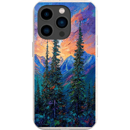 Stepping Green Phone Case Painted Mountain Sunset Bio Case