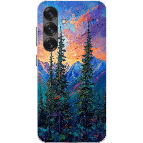 Stepping Green Phone Case Painted Mountain Sunset Bio Case