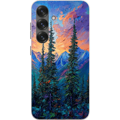 Stepping Green Phone Case Painted Mountain Sunset Bio Case