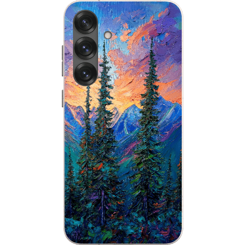Stepping Green Phone Case Painted Mountain Sunset Bio Case