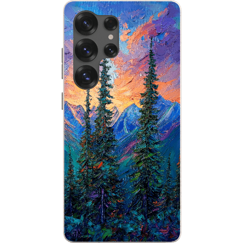 Stepping Green Phone Case Painted Mountain Sunset Bio Case