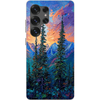 Stepping Green Phone Case Painted Mountain Sunset Bio Case